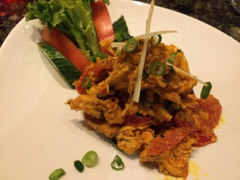 Photo of spicy chicken sadeko. 